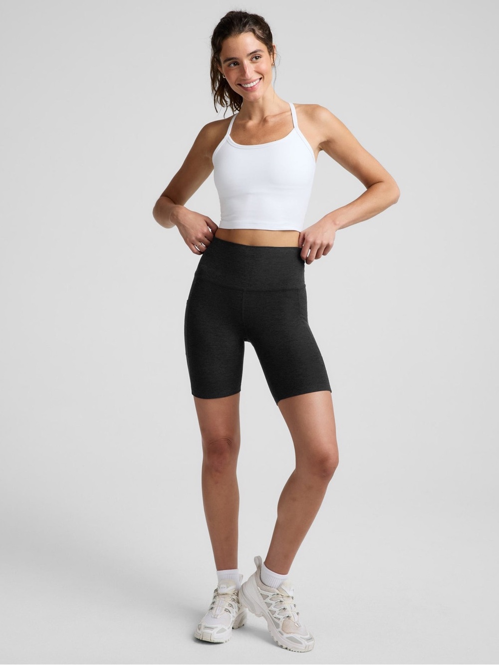 Beyond Yoga Spacedye Slim Racerback Cropped Tank Size XL - White